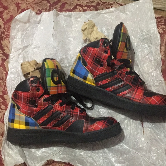 Jeremy Scott X Adidas Plaid 2008 men’s shoes condition like new - Picture 3 of 5